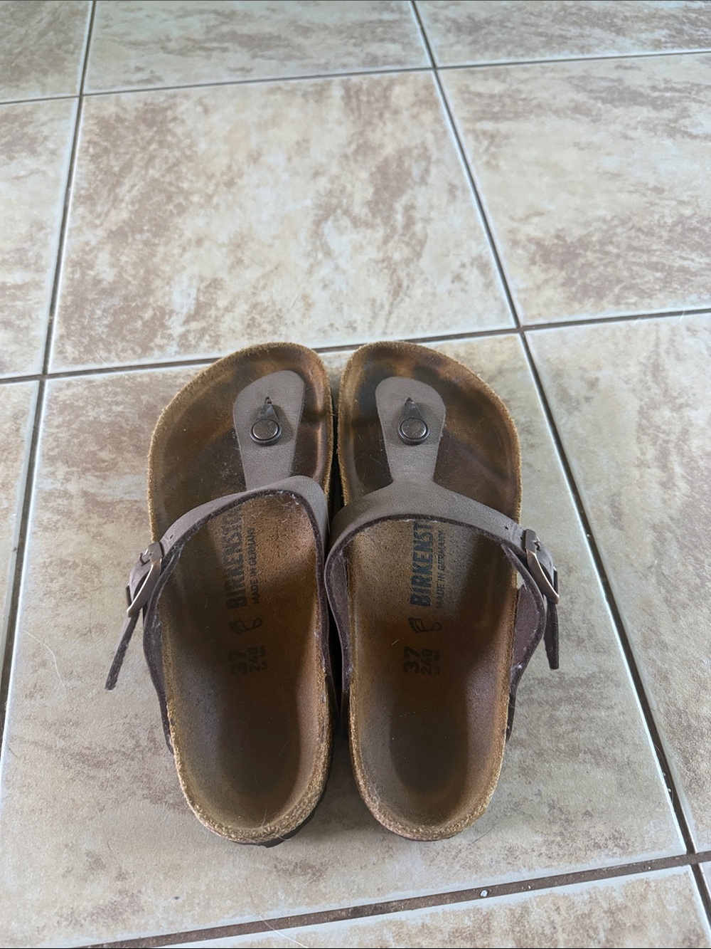 Birkenstock women’s Brown Suede Thong Sandals